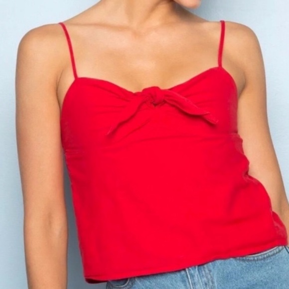 Brandy Melville Tops - Brandy Melville Red Tie Top